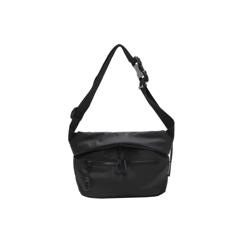 SEVENMOONS PU Shoulder Bag Tubas Unisex Black-4