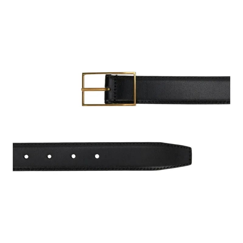 CALVIN KLEIN Split Cow Leather Belts Men's Space Black/Antique Gold 3cm-1