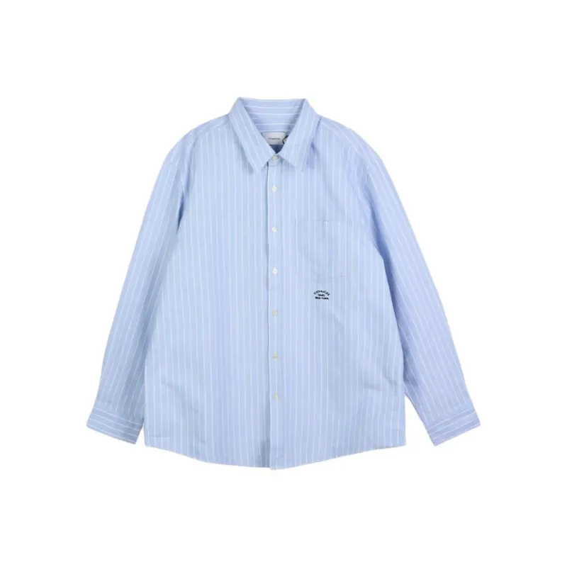 COACH SS25 Shirt Men's Blue Stripes-0