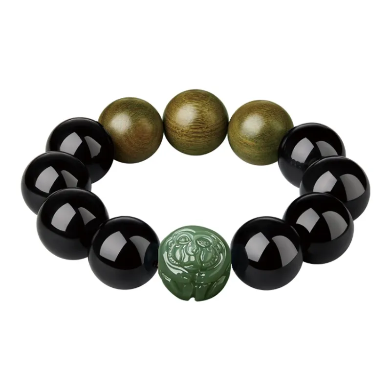 Moonstone Edge Obsidian Bracelets Men's-12