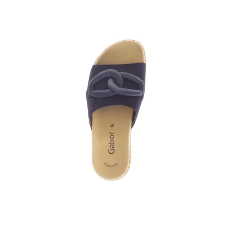 Gabor Abrasion Resistant Slide Slippers Women's Blue-3