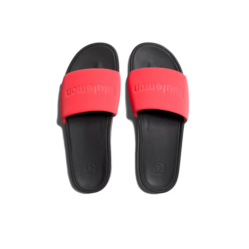 Lululemon Restfeel Slide Rubber Sole Slip Resistant Abrasion Resistant Slide Slippers Men's Black Red-3