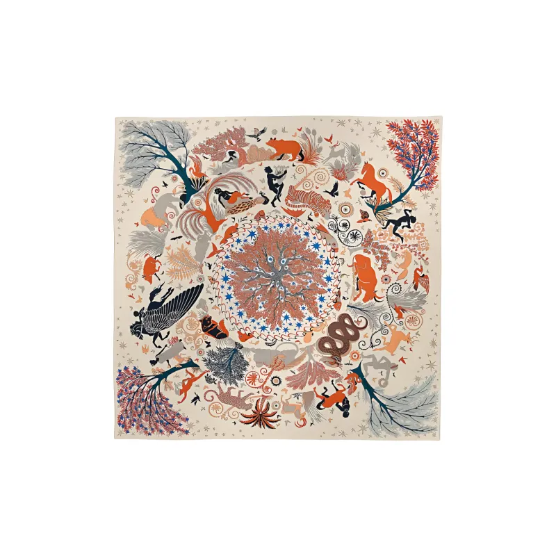 HERMES Cashmere Silk Scarves Women's Black-3