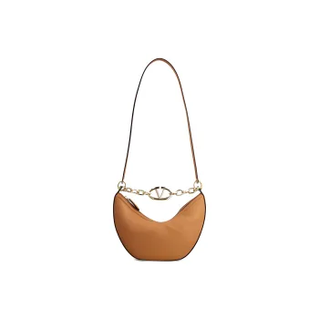Valentino Vlogo Moon Cow Leather Portable Crossbody Bag Shoulder Bag Women's Brown