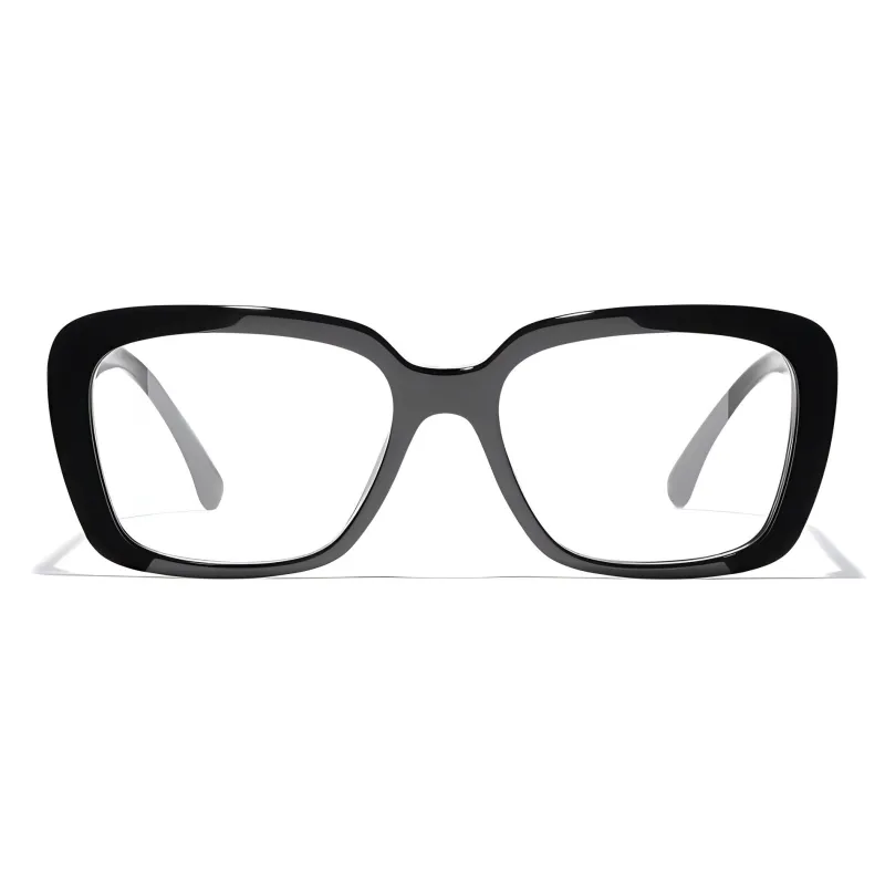 CHANEL Acetate Butterfly Eyeglass Frames Unisex Black-1