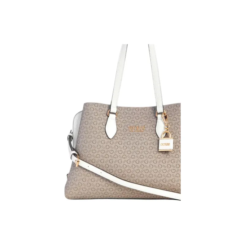 GUESS Artificial Leather Portable Crossbody Bag, Shoulder Bag Women's Taupe-3