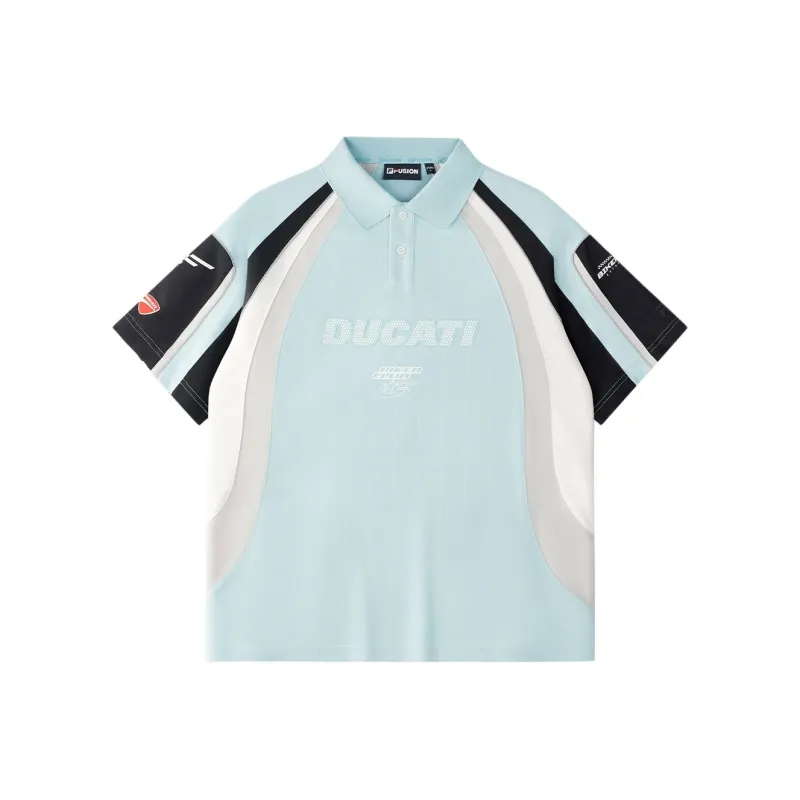 FILA FUSION x DUCATI Polo Shirt Men's Icy Mysterious Blue-0