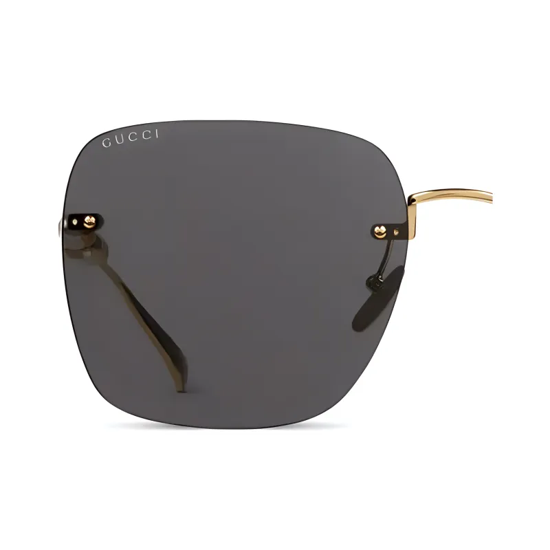 GUCCI Metal Square Sunglasses Women's Gold-2