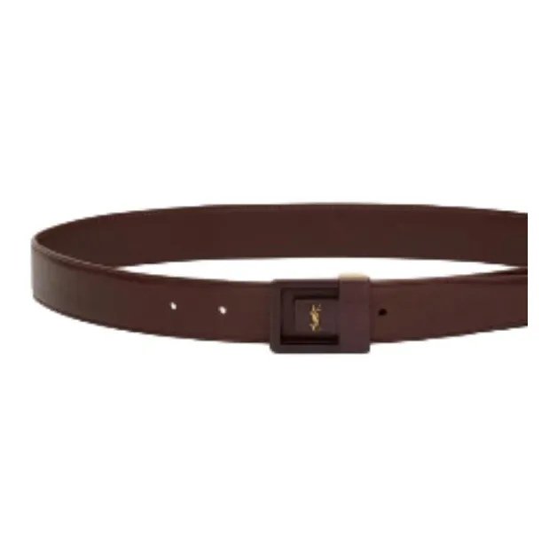 SAINT LAURENT Cow Leather Belts Women's Red Width 3CM-1