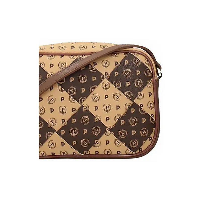 Pollini PVC With Leather Camera Bag, Shoulder Bag, Crossbody Bag Women's Brown-4