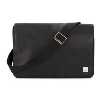 KNOMO Cow Leather Shoulder Bag, Crossbody Bag Regular Men's Black