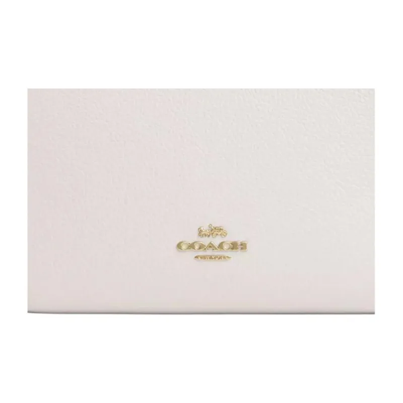 COACH Slim Crossbody Pebbled Leather Shoulder Bag, Crossbody Bag Small Size Women's Pink White-4