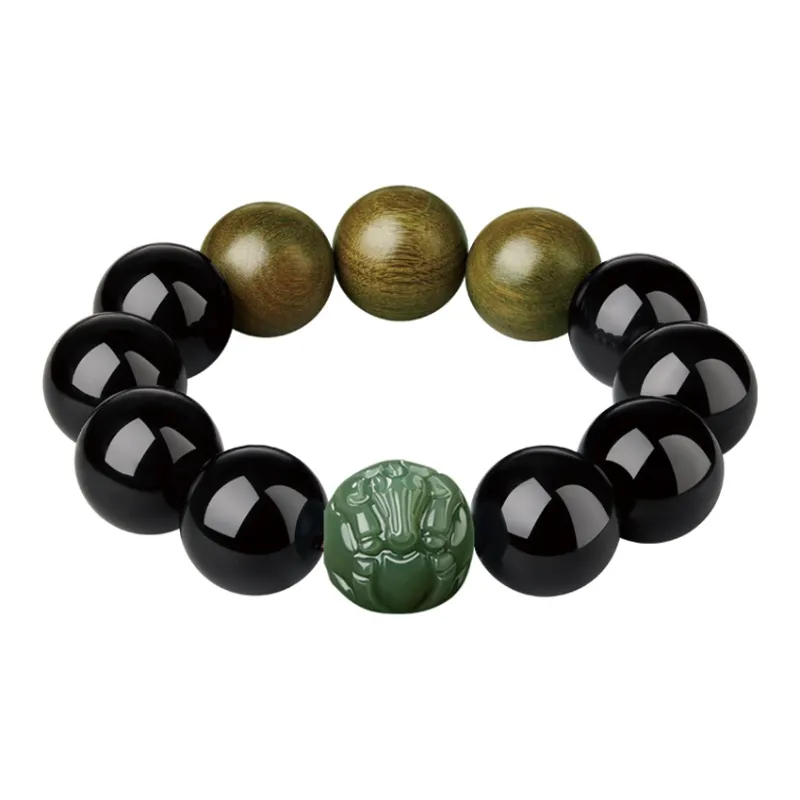Moonstone Edge Obsidian Bracelets Men's-10