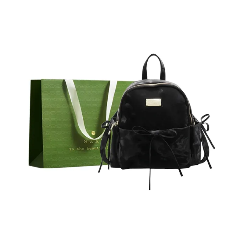 Three Ducklings PU Backpack Women's Ecru/Silver/Pink/Black-10