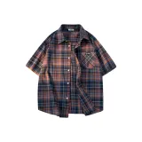 Cyan Red Plaid