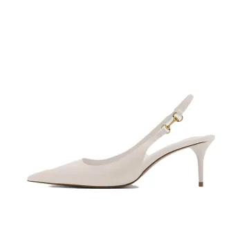 MANGO Slim Heel High Heels 7.5cm Women's Light Umber