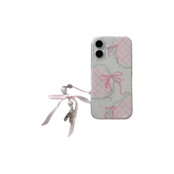 MAYGI TPU Material Glitter Phone Case With Pink Bowknot Compatible With Apple IPhone 16/Pro/Pro Max/15/14/13