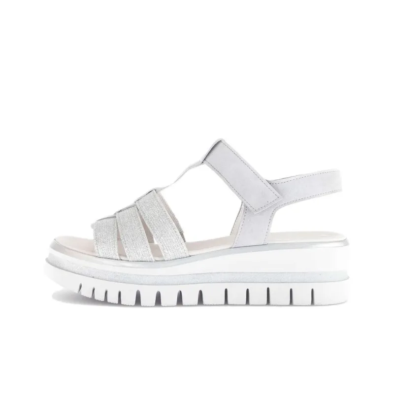 Gabor Fashion Roman Sandals 5.5cm Women's Gray Silver-0