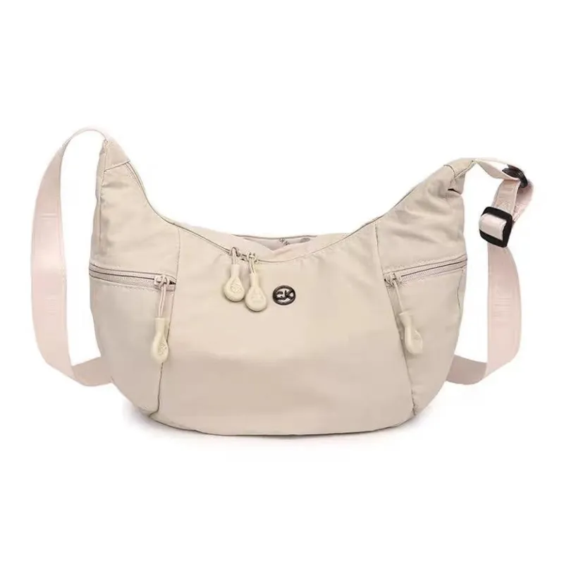 Boniu Waterproof Fabric Shoulder Bag Unisex Black/Ecru/Yellow-2