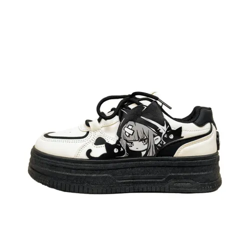 A&M Slip Resistant Low Top Skateboard Shoes Women's White Black