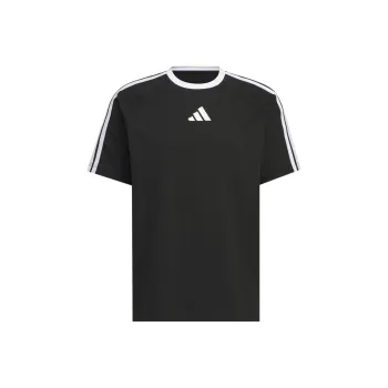 Adidas 3 Stripes SHORT SLEEVE T SHIRT T Shirt Men's Black