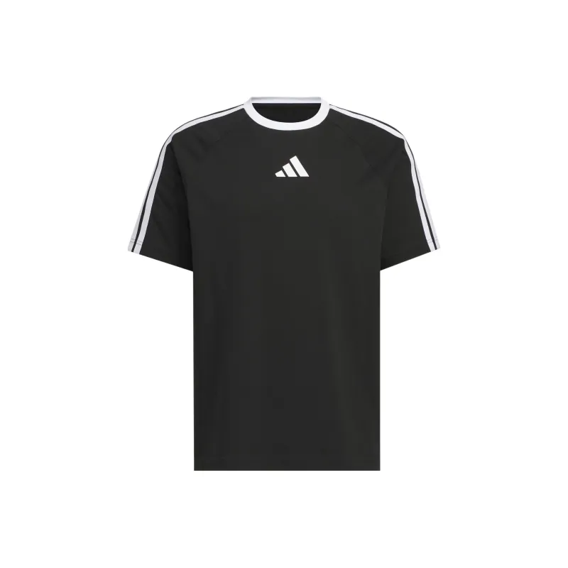 Adidas 3 Stripes SHORT SLEEVE T SHIRT T Shirt Men's Black-0