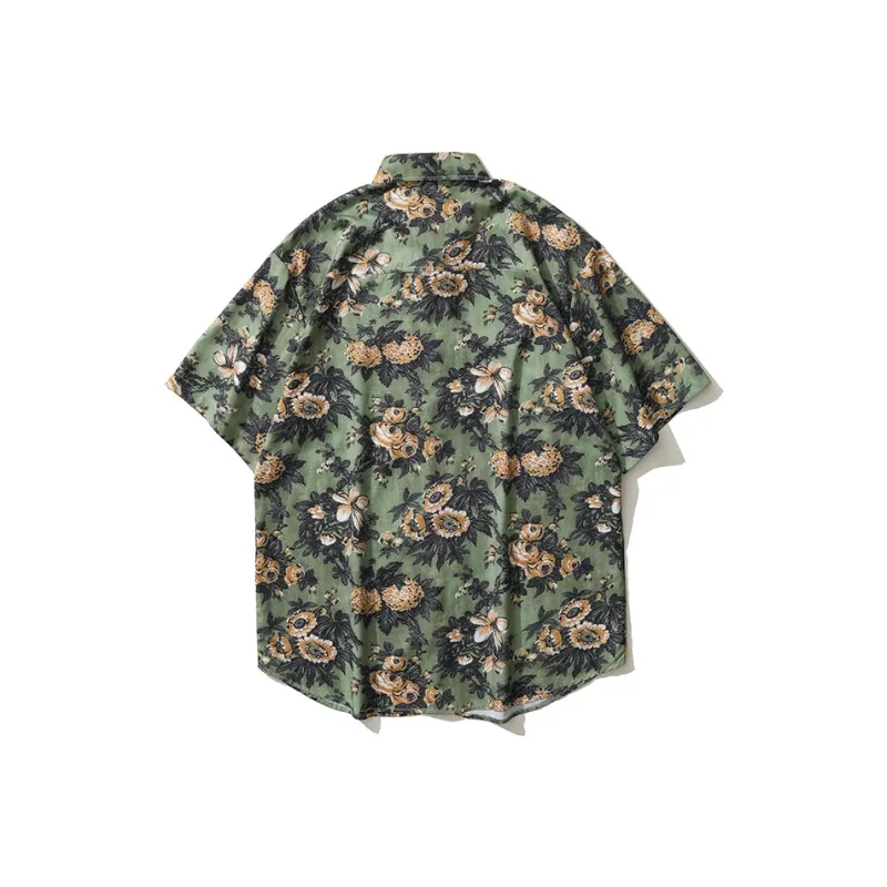 BEAR UNION Short Sleeved Shirt Unisex Army Green-1