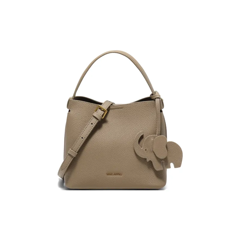 BELLE Cow Leather Bucket Bag, One Shoulder Handbag Medium Size Women's Multicolor-5