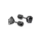 Black Zircon-Aurora Multicolor Stud Earrings (6MM)