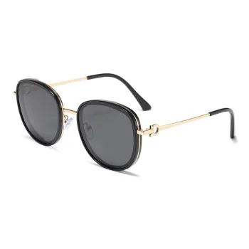 PRETTYALLUSION Metal PC Round Sunglasses Women's