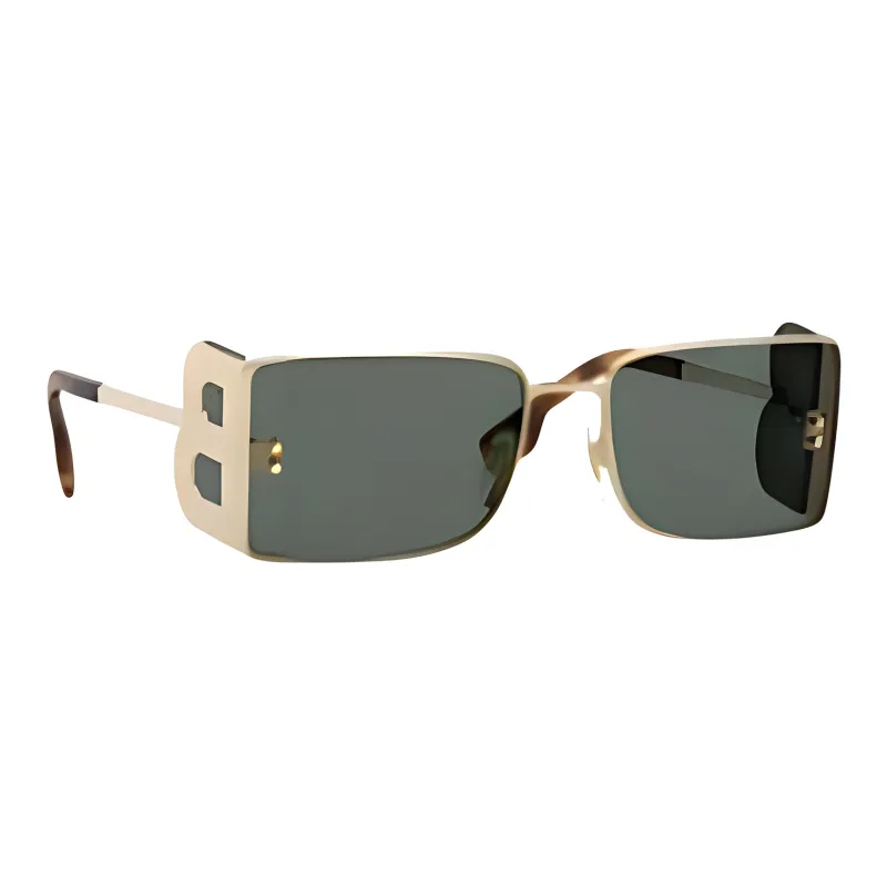 Burberry Subject To Official Website Rectangular Sunglasses Unisex Gold-1