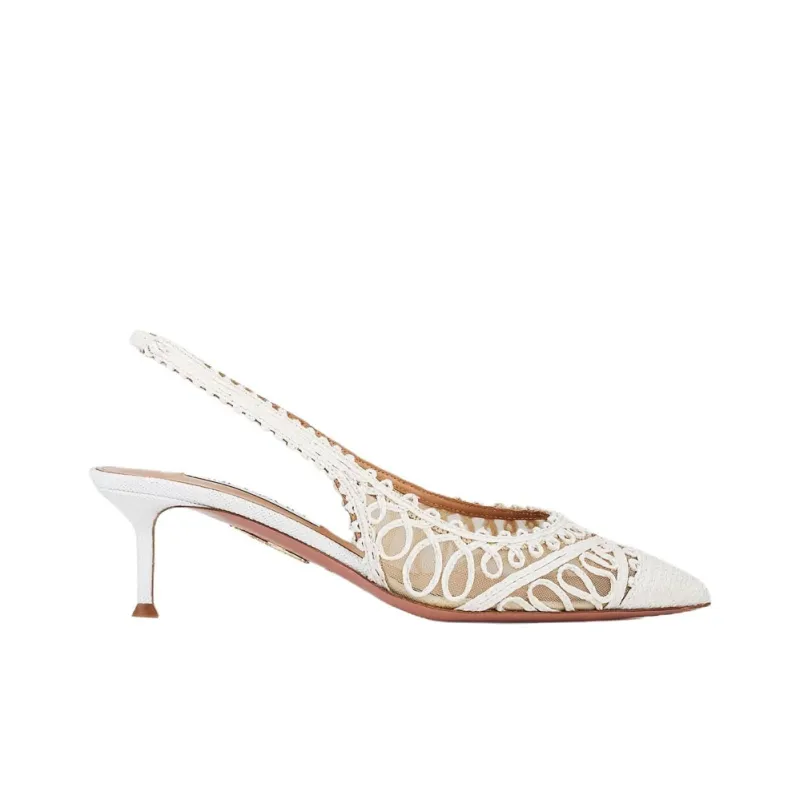 AQUAZZURA Kahlo Slim Heel High Heels 5cm Women's White-1