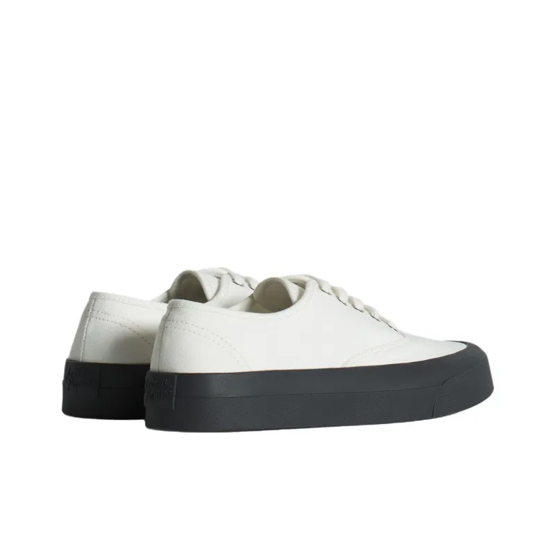 Maison Kitsune Low Top Canvas Shoes Men's White-3