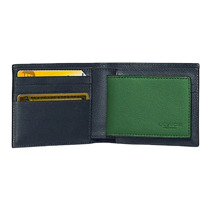 COACH 3 IN 1 Wallet Leather Small Clutch Wallet Regular Men's Green & Navy Blue-1