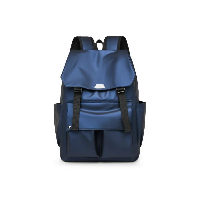 Yalu Nylon Backpack Unisex Black/Gray/Blue-9