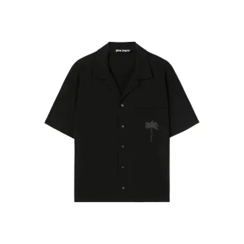PALM ANGELS Palms Short Sleeved Bowling Shirt