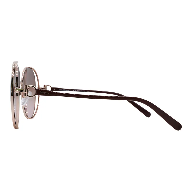 FERRAGAMO Metal Irregular Shape Sunglasses Women's Gold-2