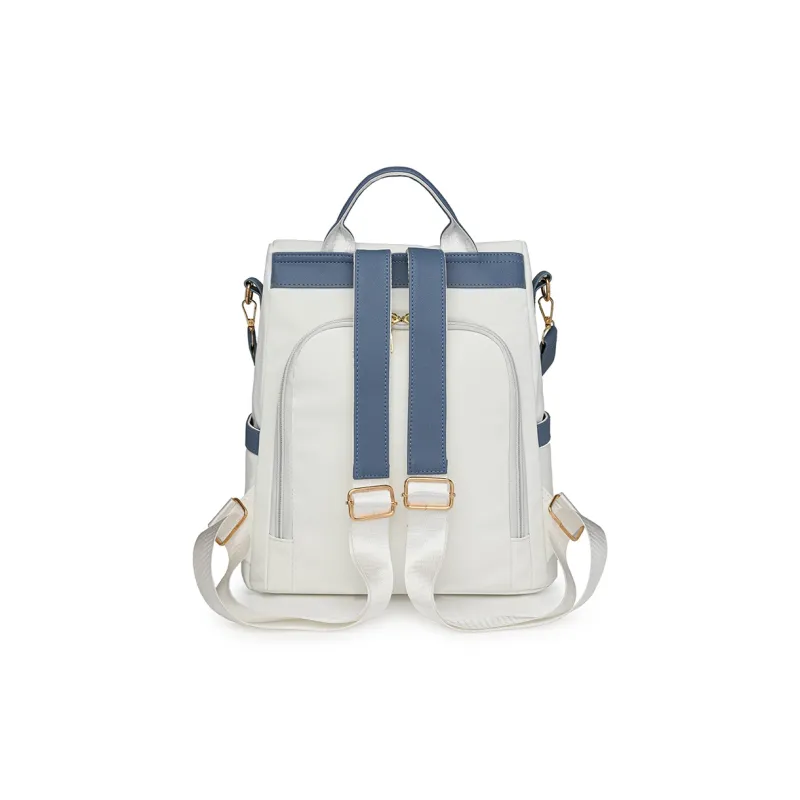 Single Warehouse PU Backpack Regular Unisex Black & White/Black & Brown/Caramel/Blue/Red/Pink-9