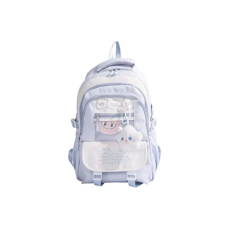 Yalu Nylon Fabric Backpack Regular Unisex Pink/Black/Blue/Green/Yellow-10