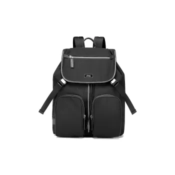 Jeep Polyester With PU Backpack Regular Men's Black/Silver Gray/Khaki