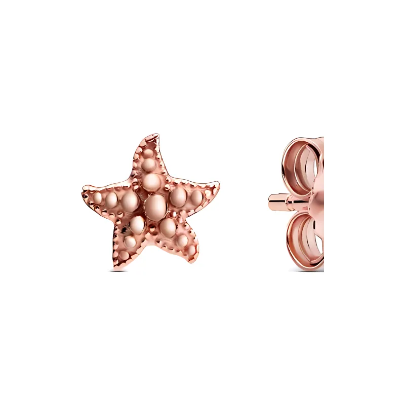 Pandora 925 Sterling Silver Stud Earrings Women's Rose Gold-1