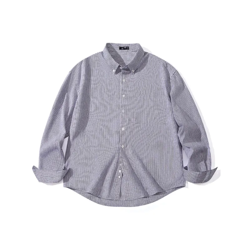 JIPIAO Shirts Unisex Blue Stripes-0
