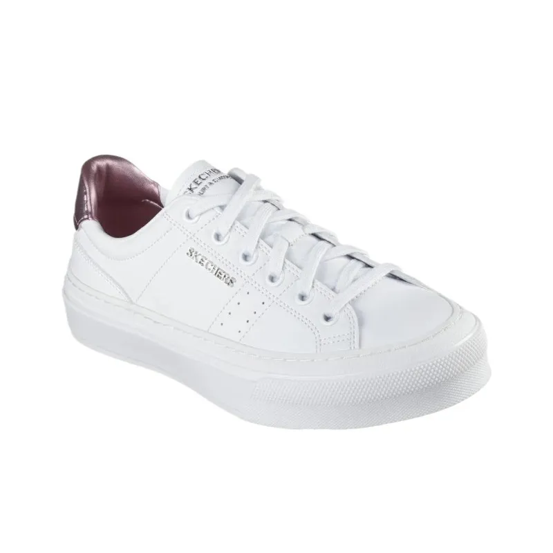 Skechers Selene Sophisticated Style Low Top Skateboard Shoes Women's White Pink-2