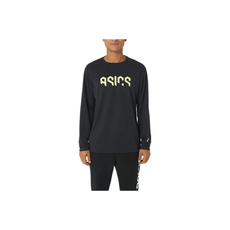 Asics Hex Graphic Dry Long Sleeve Sweatshirts Men Black-0