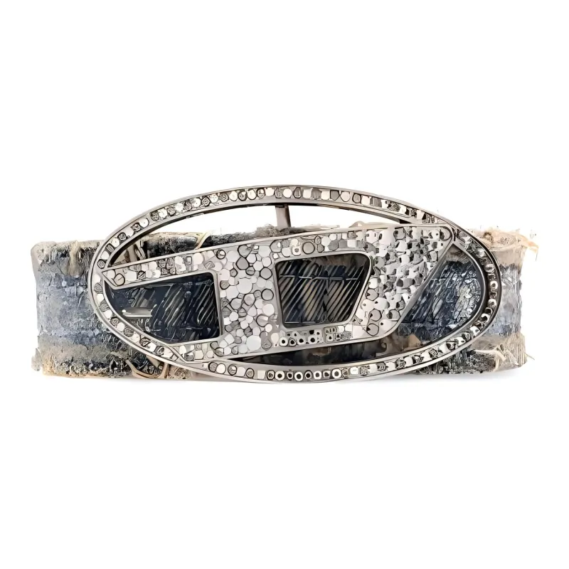DIESEL B-1DR Embellished Raw-Cut Buckle Belt-0