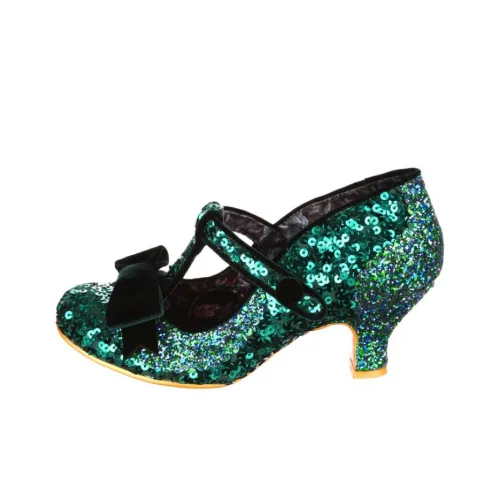 IRREGULAR CHOICE Eccentric Evening Block Heel High Heels 6cm Women's Green