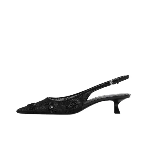 MANGO Party Slim Heel High Heels 5cm Women's Black