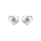 S999 Ocean's Heart Stud Earrings (1 Pair)