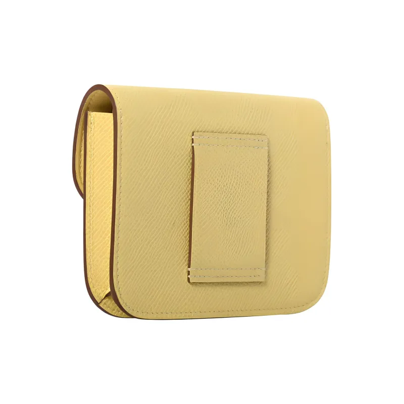 HERMES Constance Slim Epsom Calfskin Clutch Wallet Fanny Pack Women's 1Z Jaune Poussin Chick Yellow-2