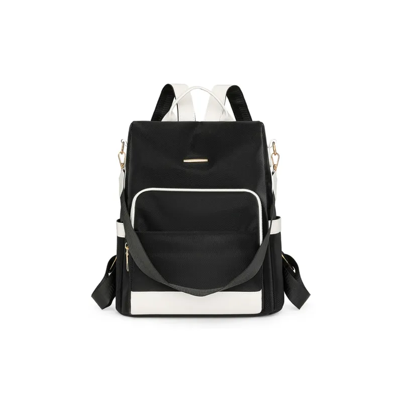 Single Warehouse PU Backpack Regular Unisex Black & White/Black & Brown/Caramel/Blue/Red/Pink-20